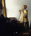 Femme avec un collier de perles Baroque Johannes Vermeer